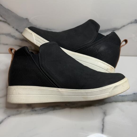 Ryka Wmns Black Faux Leather Vera Fashion Wedge Sneakers Sz 10 Comfort Slip-On - Picture 7 of 8